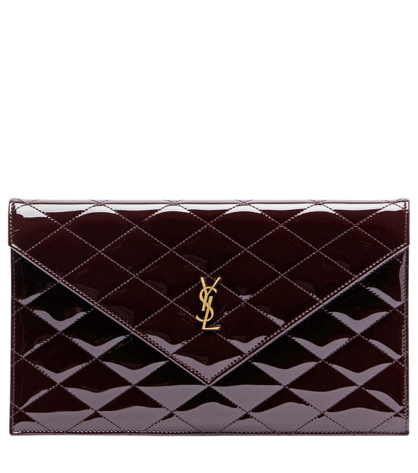 Pochette in pelle verniciata Saint Laurent Parigi
