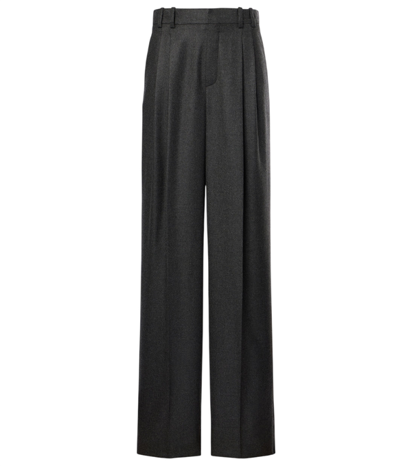 Saint Laurent Pleated cashmere wide-leg pants