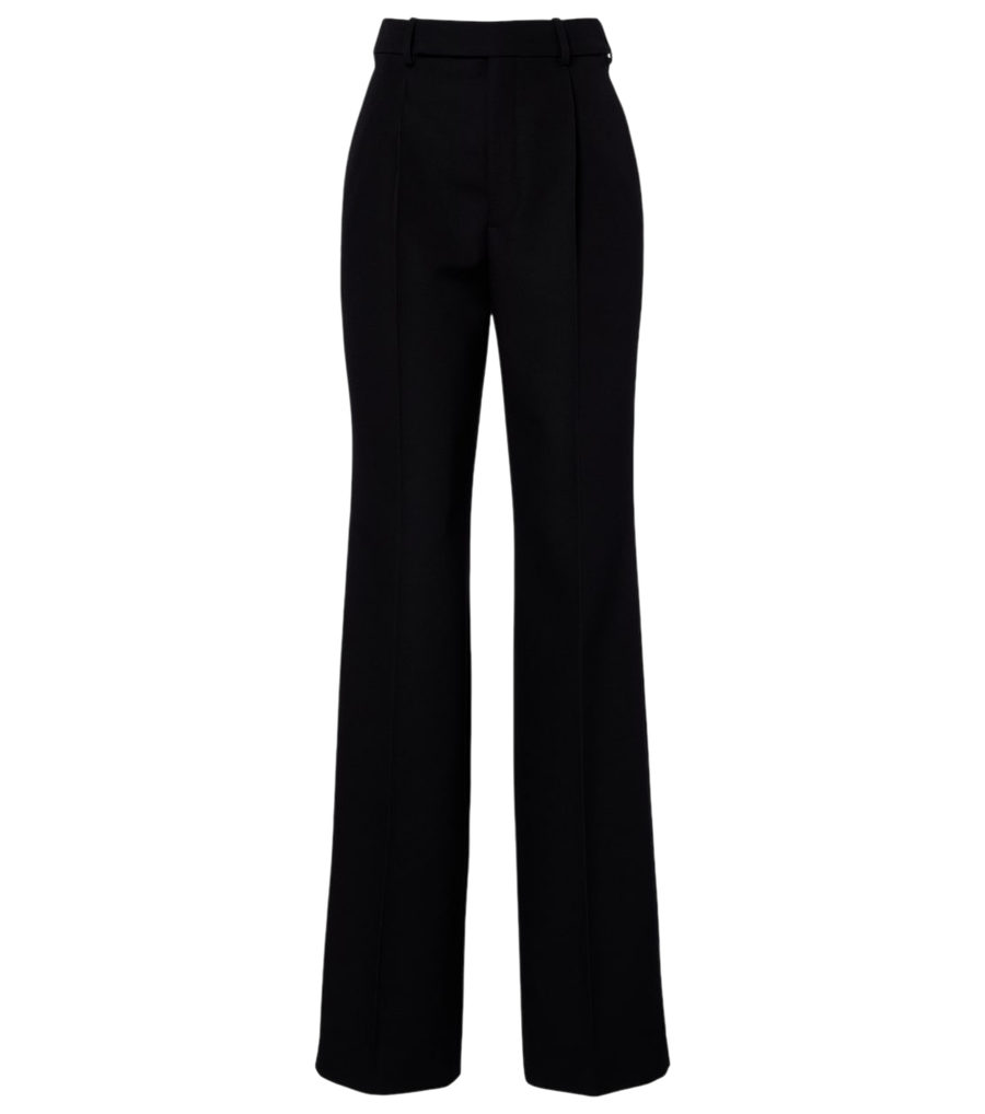 Saint Laurent Pleated virgin wool straight pants