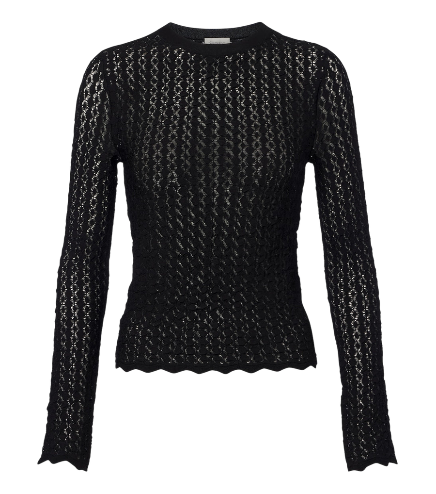 Saint Laurent Pointelle top