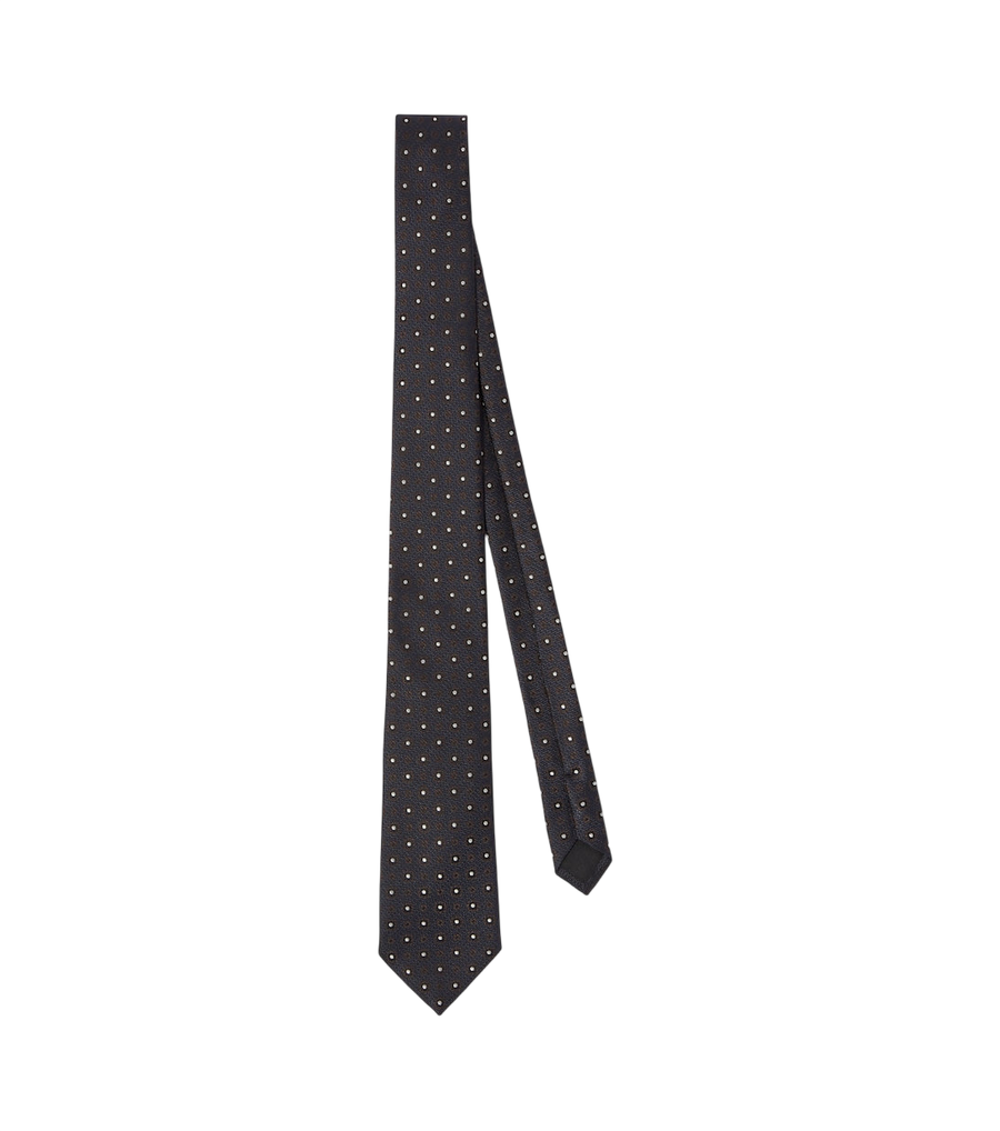 Saint Laurent Polka-dot silk jacquard tie