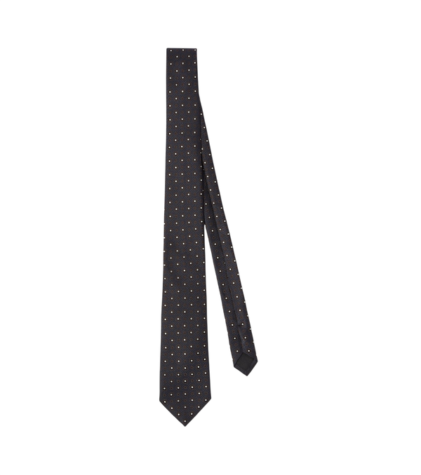 Corbata de jacquard de seda con estampado de lunares de Saint Laurent