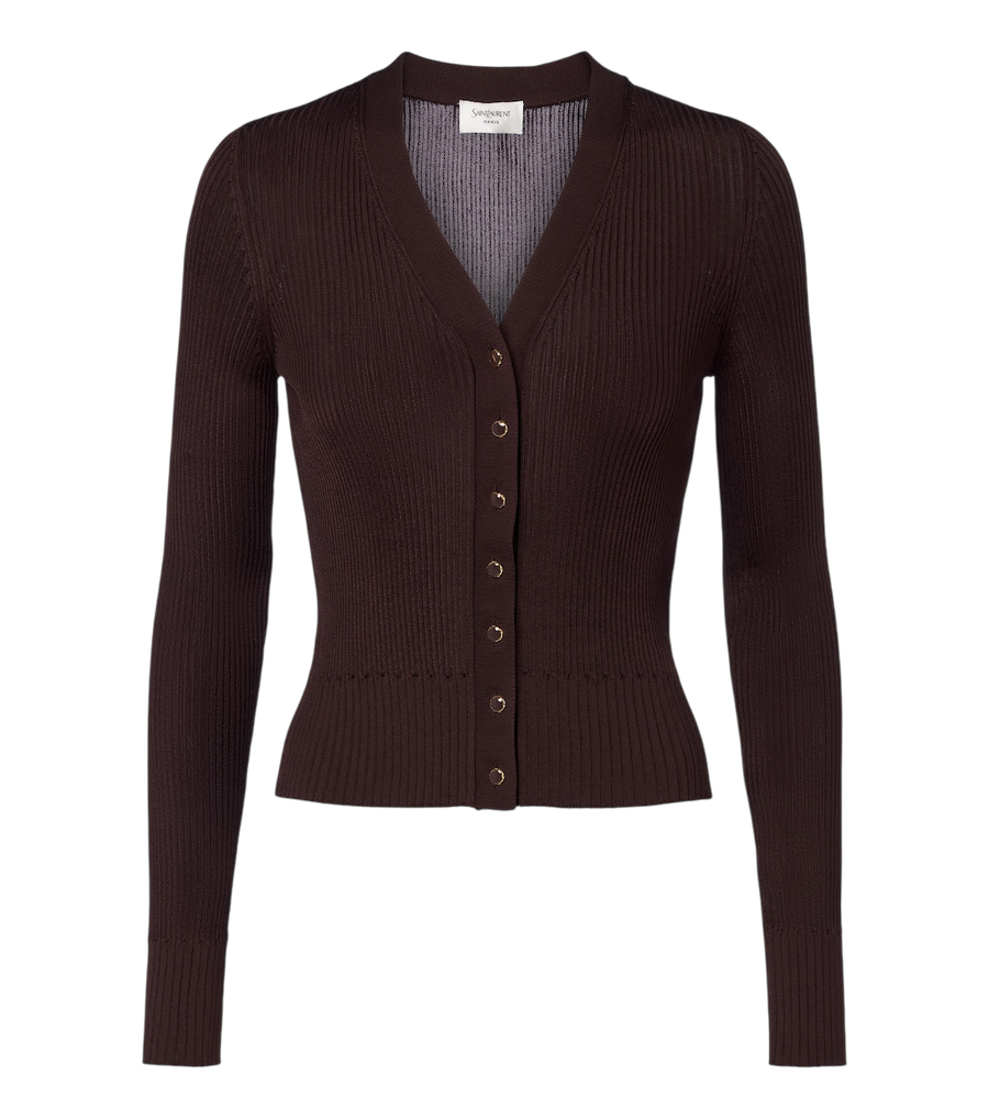 Saint Laurent Ribbed-knit cardigan