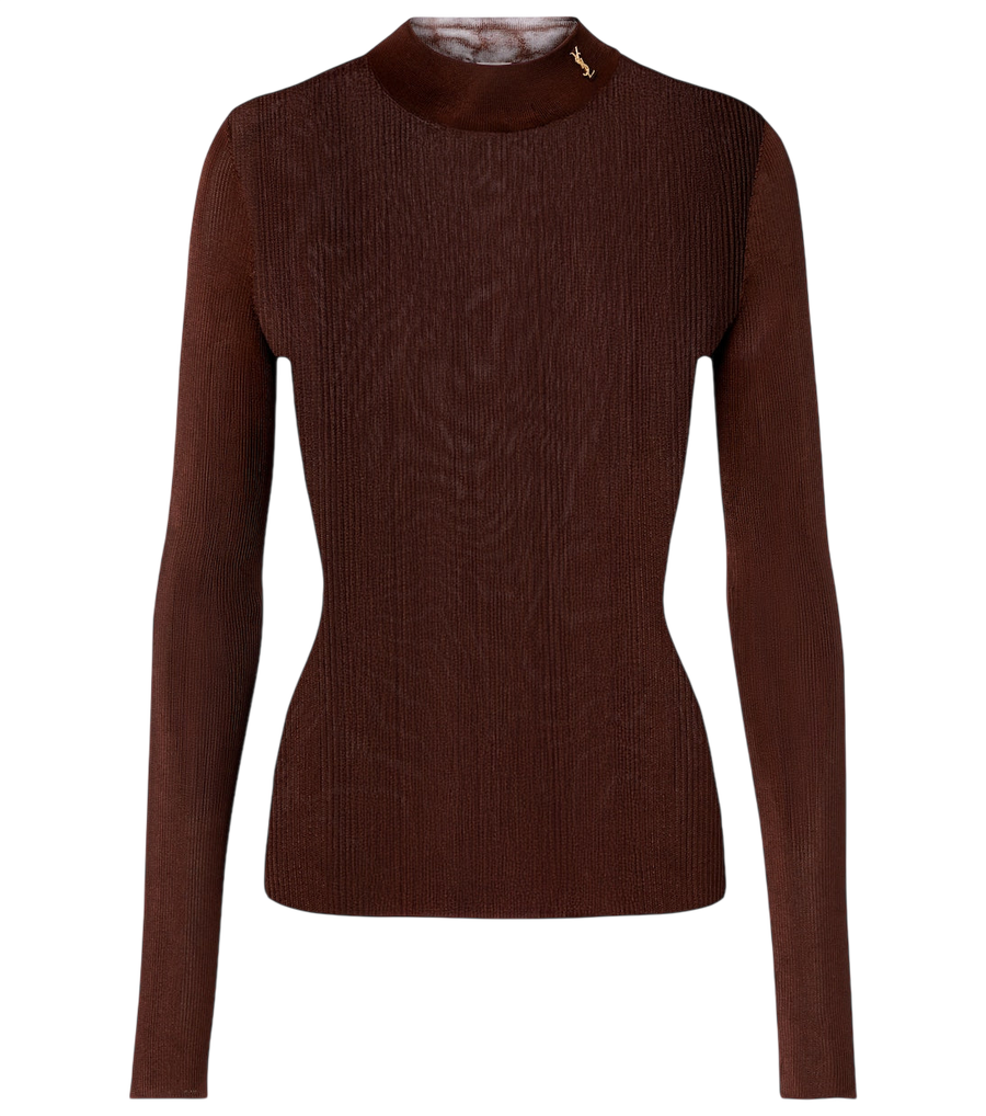 Saint Laurent Ribbed-knit silk sweater