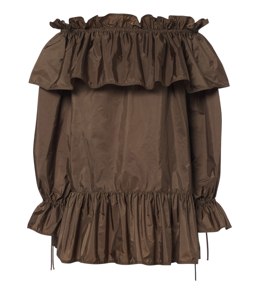 Saint Laurent Ruffled poplin minidress