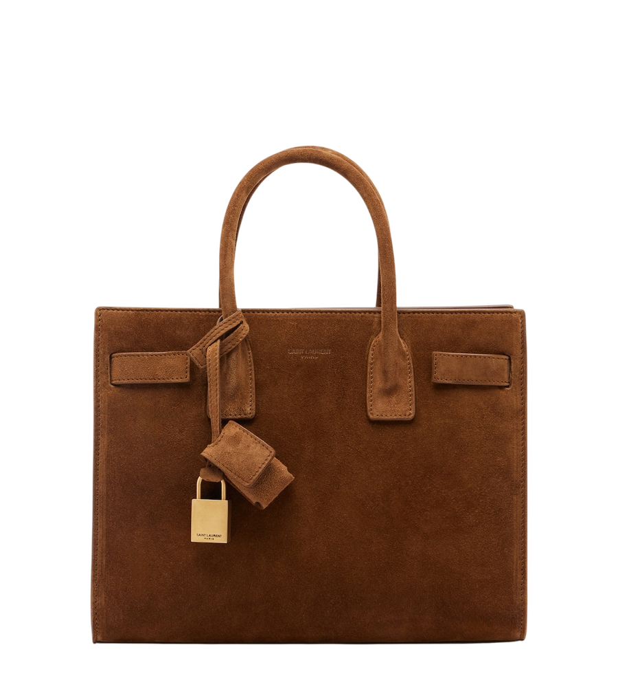 Saint Laurent Sac De Jour Mini suede top-handle bag