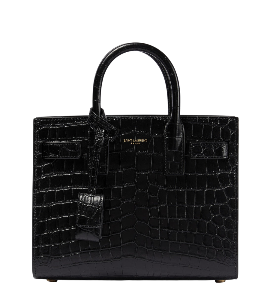Saint Laurent Sac De Jour Nano croc-effect leather tote bag