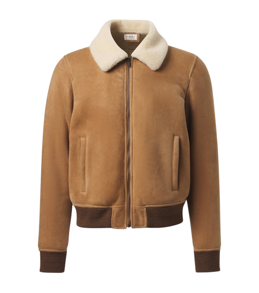 Saint Laurent Shearling-lined suede jacket
