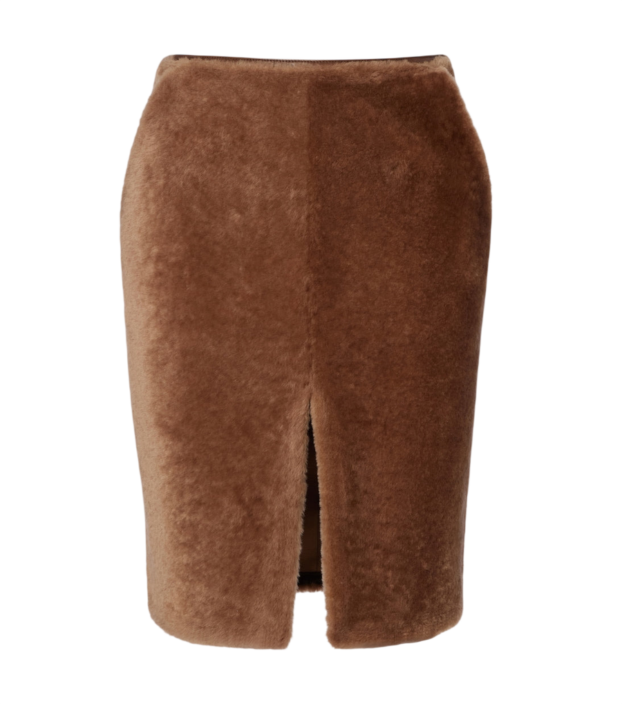 Gonna a tubino in montone Saint Laurent