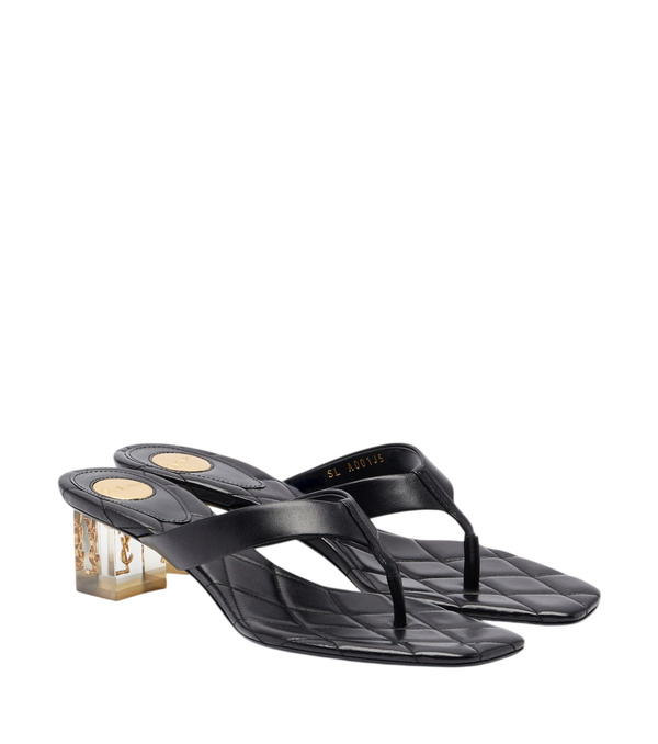 Saint Laurent Sip Cassandre leather thong sandals