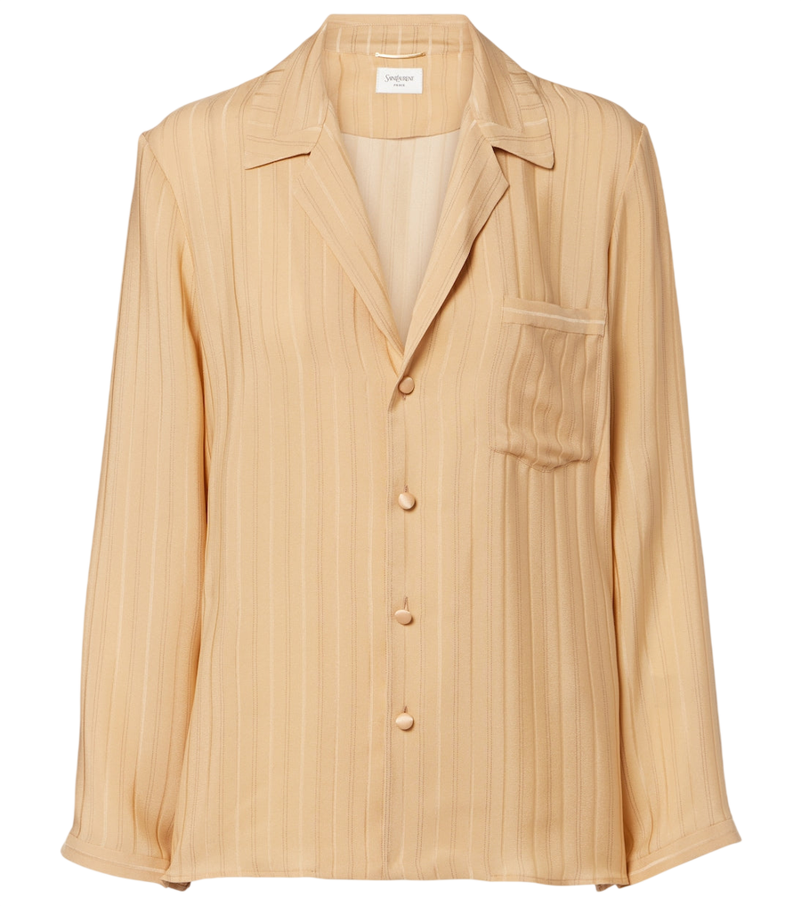 Camisa de seda a rayas de Saint Laurent