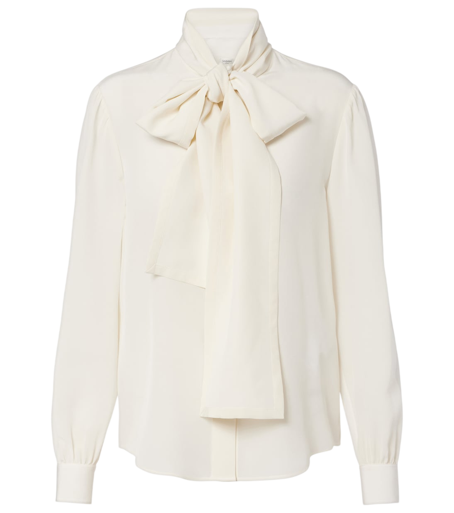 Saint Laurent Tie-neck silk blouse