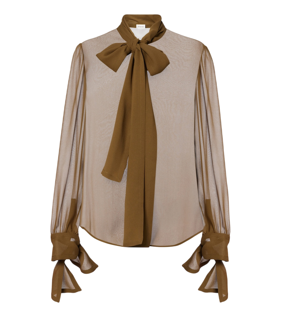 Saint Laurent Tie-neck silk blouse