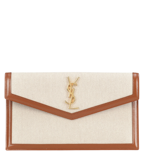 Clutch Uptown de lona de Saint Laurent
