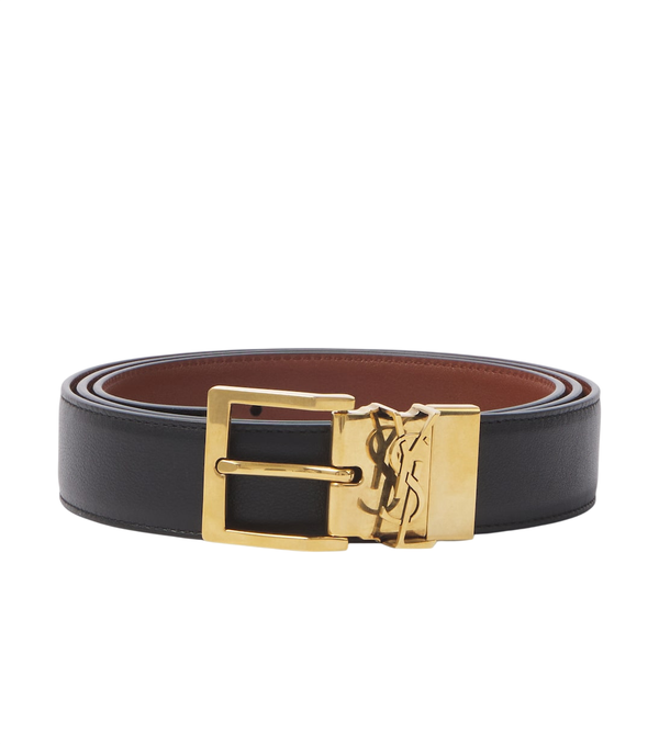 Saint Laurent Cintura reversibile in pelle Vadim Cassandre