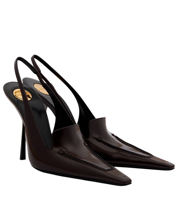 Saint Laurent Sapatos de salto slingback Voltaire em couro