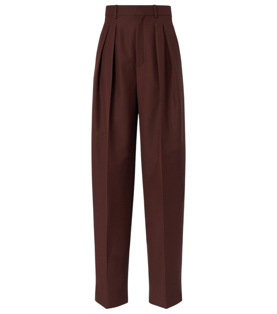 Saint Laurent Wool and mohair wide-leg pants