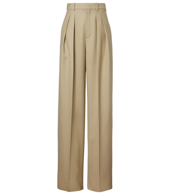 Saint Laurent Wool and silk wide-leg pants