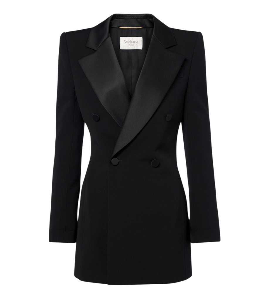 Saint Laurent Vestido blazer em lã