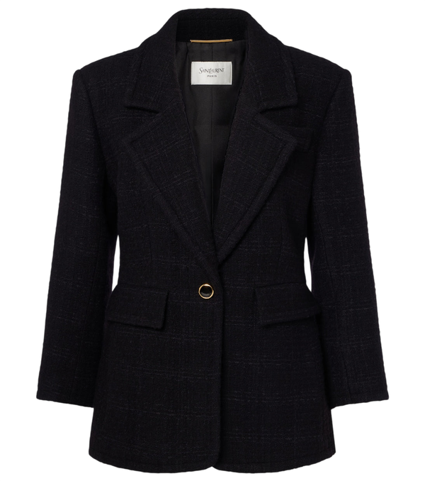 Saint Laurent Wool-blend tweed jacket