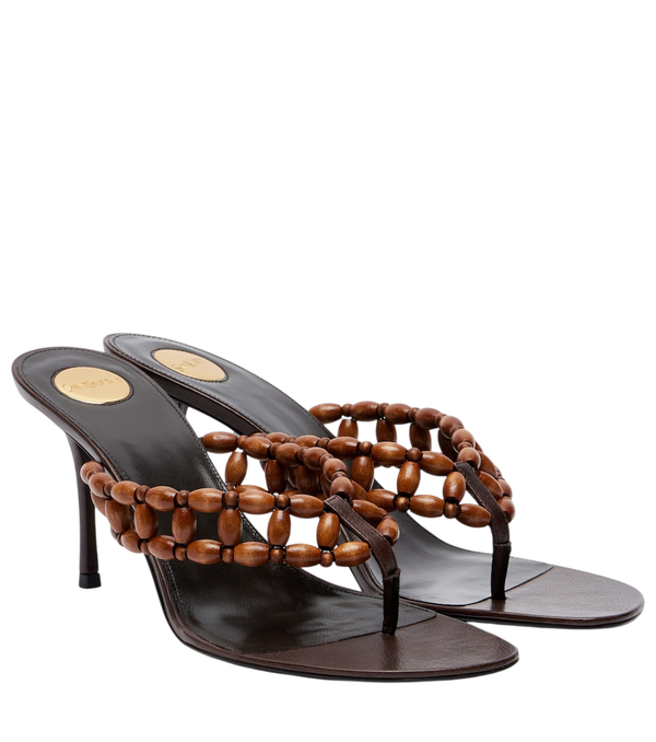 Saint Laurent Zine beaded thong sandals