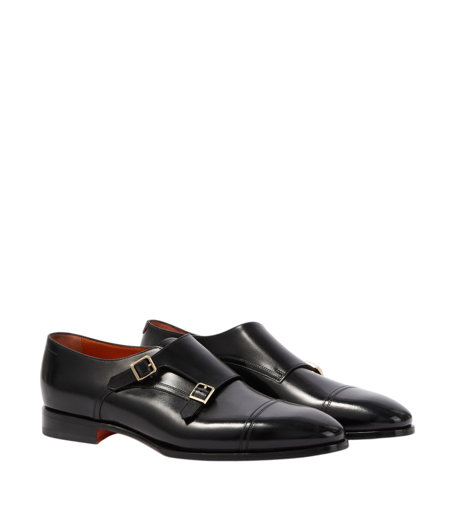 Santoni Leather monk strap shoes