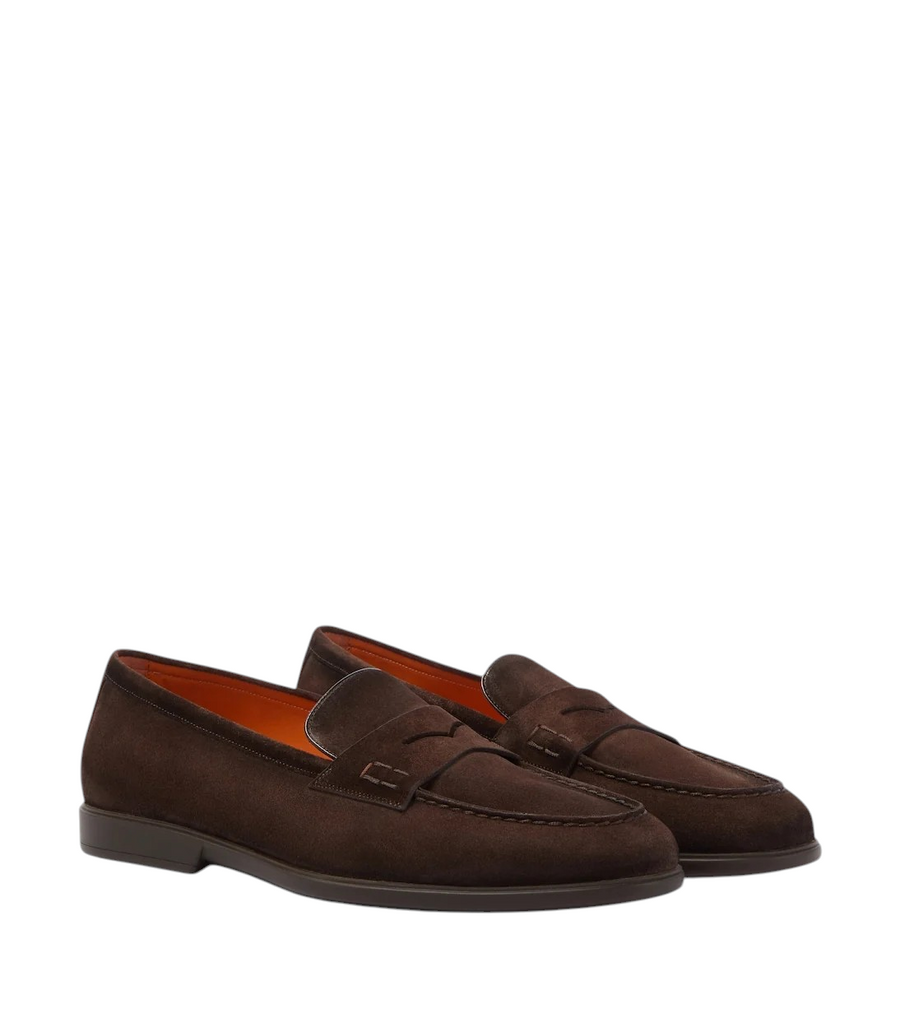 Santoni Milo Suede Penny Loafers