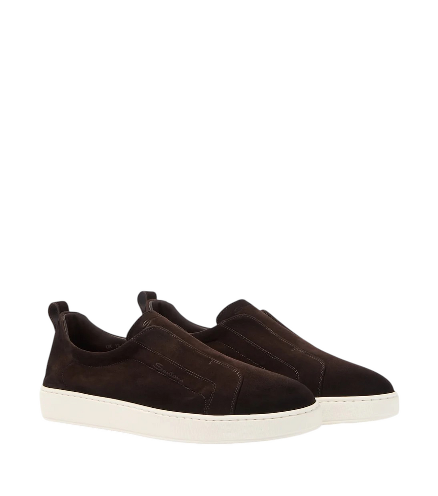 Santoni Suede slip-on sneakers