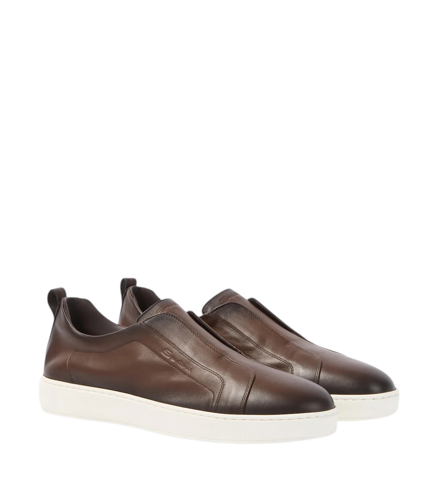Santoni Victory leather slip-on sneakers