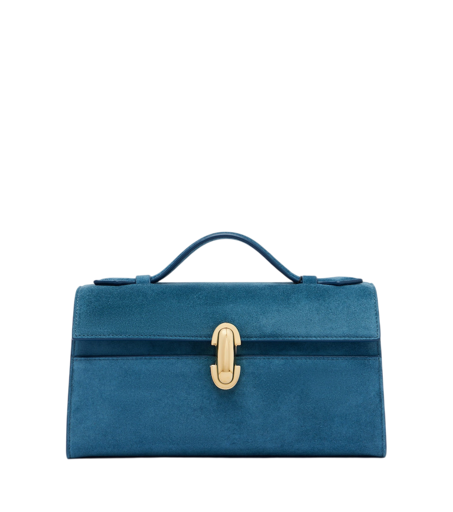 Savette Symmetry Pochette Small suede top-handle bag
