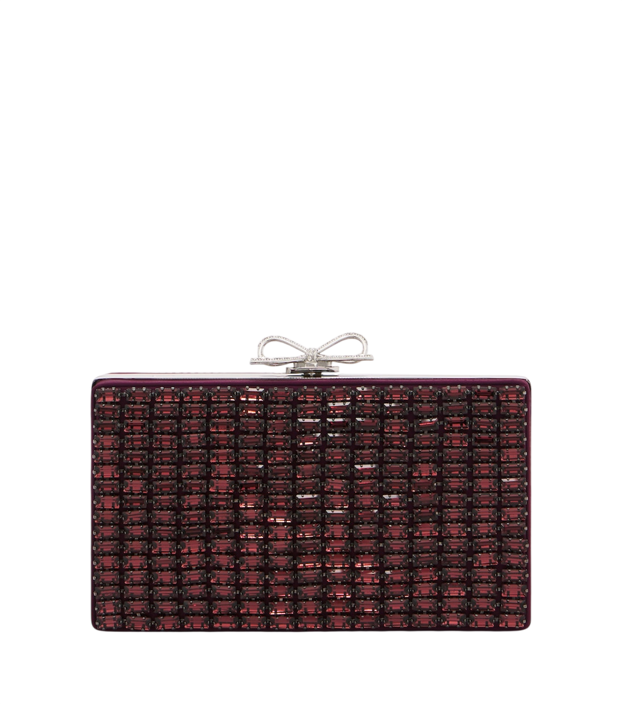 Self-Portrait Pochette in raso impreziosita da cristalli