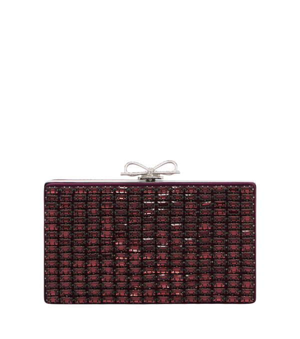 Self-Portrait Pochette in raso impreziosita da cristalli