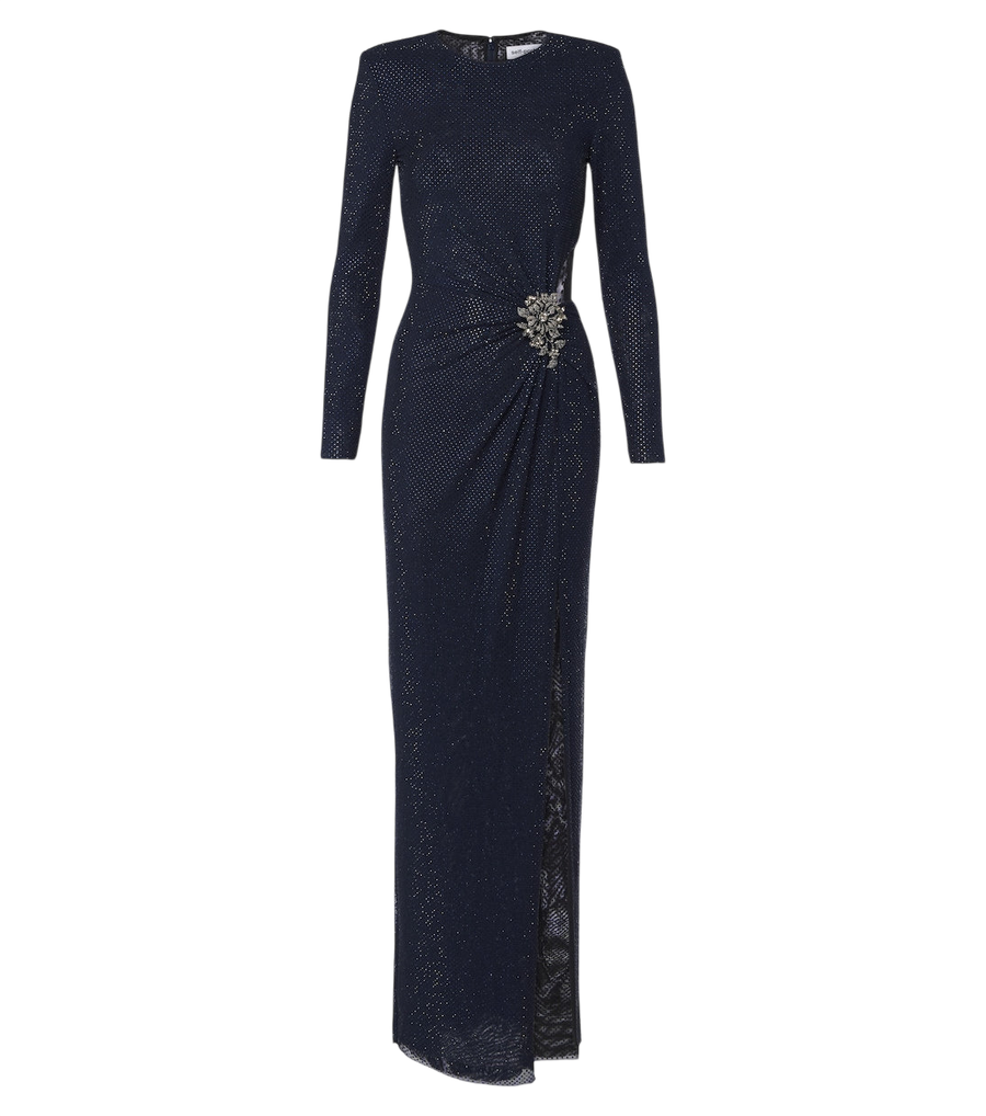 Self-Portrait Cutout embellished gathered gown