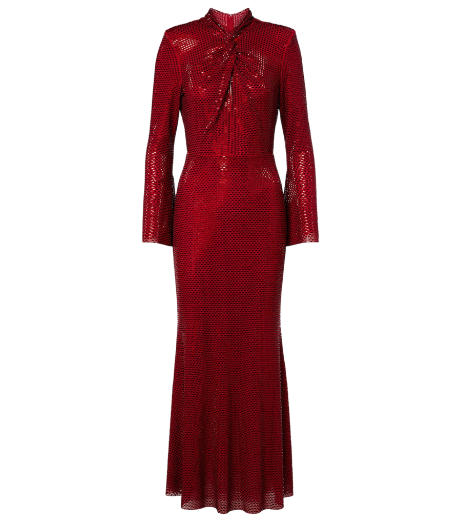 Self-Portrait Embellished mesh cocktail dress