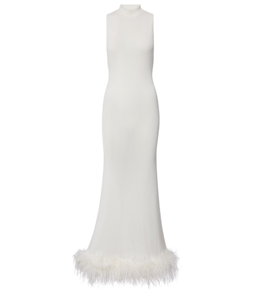 Self-Portrait Feather-trimmed gown