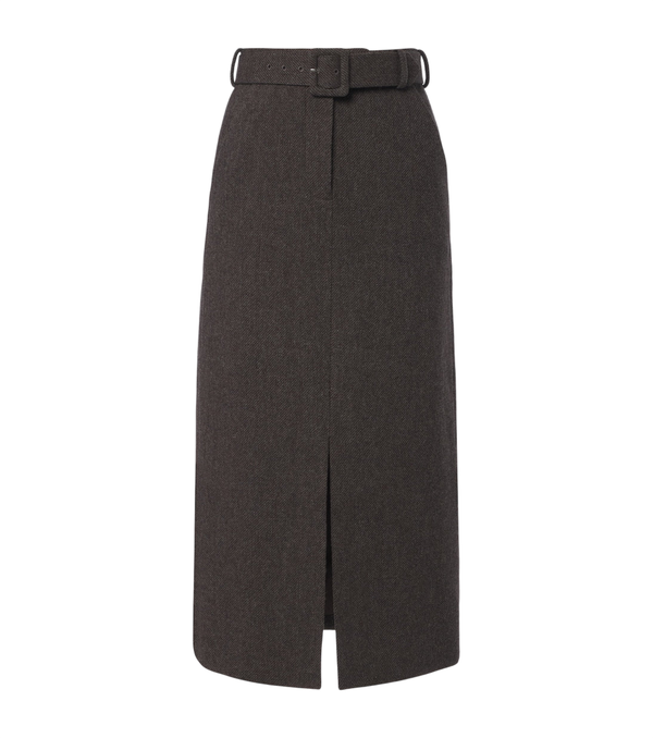 Self-Portrait Wool and cashmere-blend midi skirt