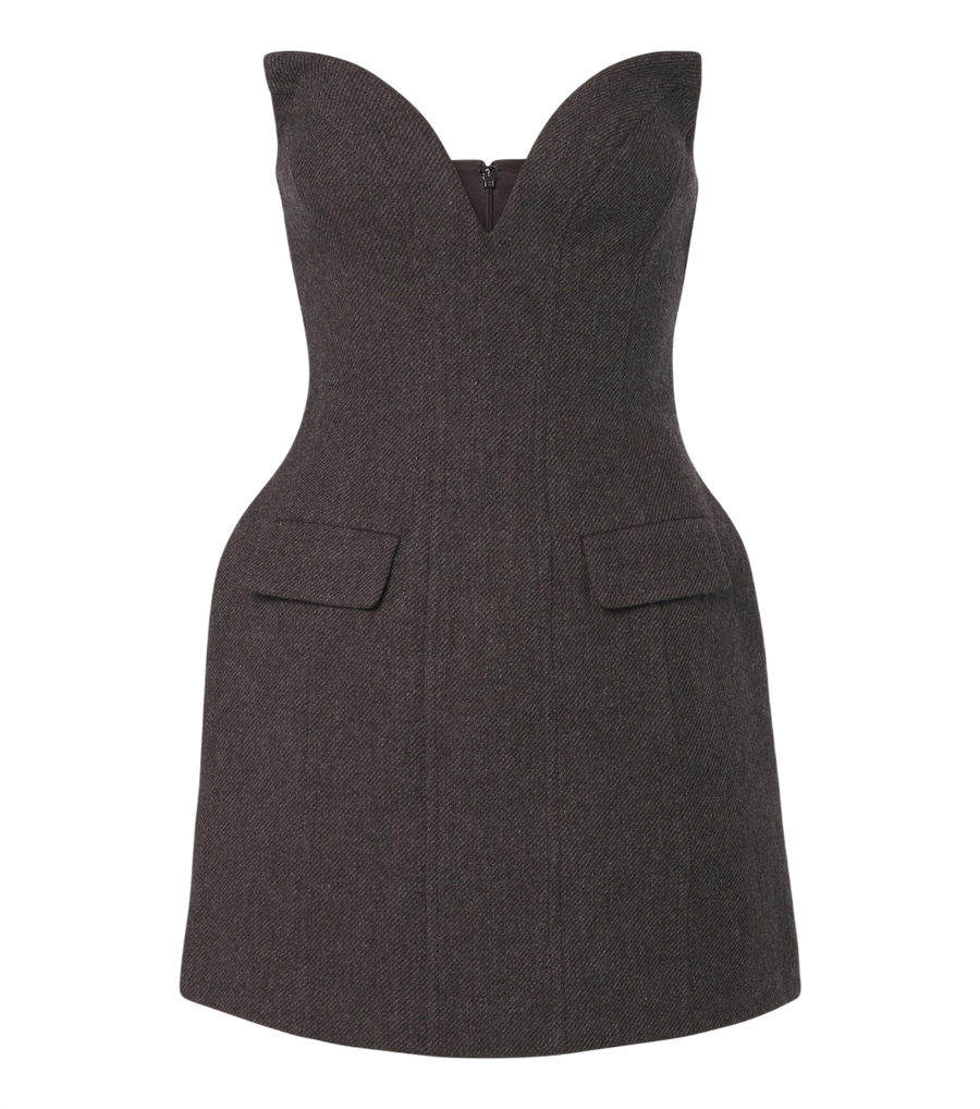 Self-Portrait Wool and cashmere-blend minidress