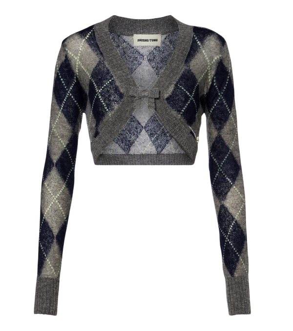 Shushu/Tong Argyle wool and mohair-blend cardigan