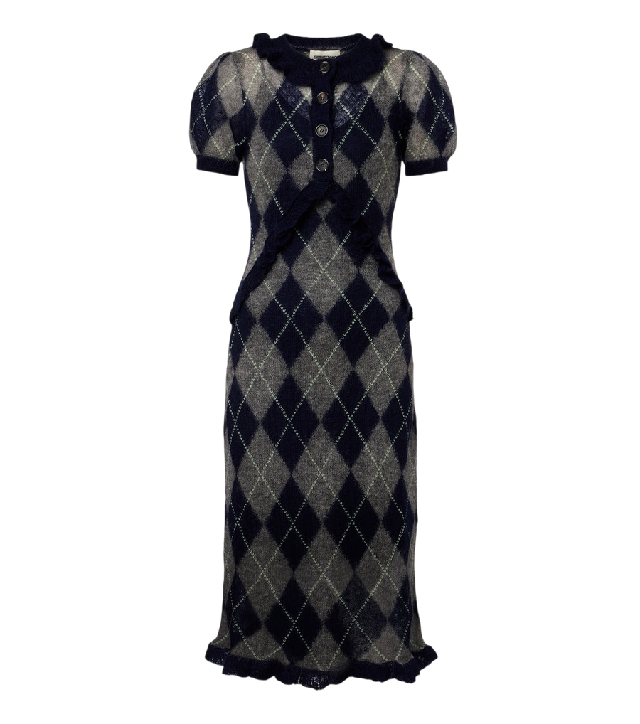 Shushu/Tong Argyle wool and mohair-blend midi dress