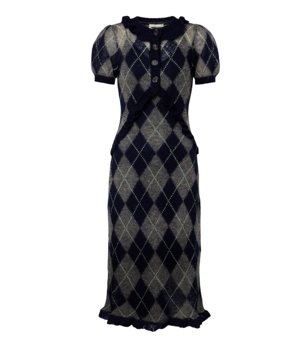 Shushu/Tong Argyle wool and mohair-blend midi dress