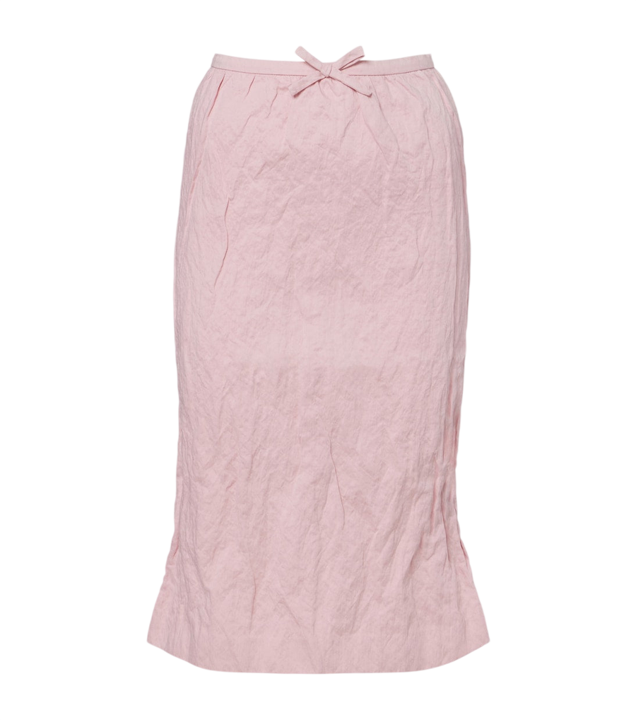 Falda midi de mezcla de algodón con detalle de lazo de Shushu/Tong