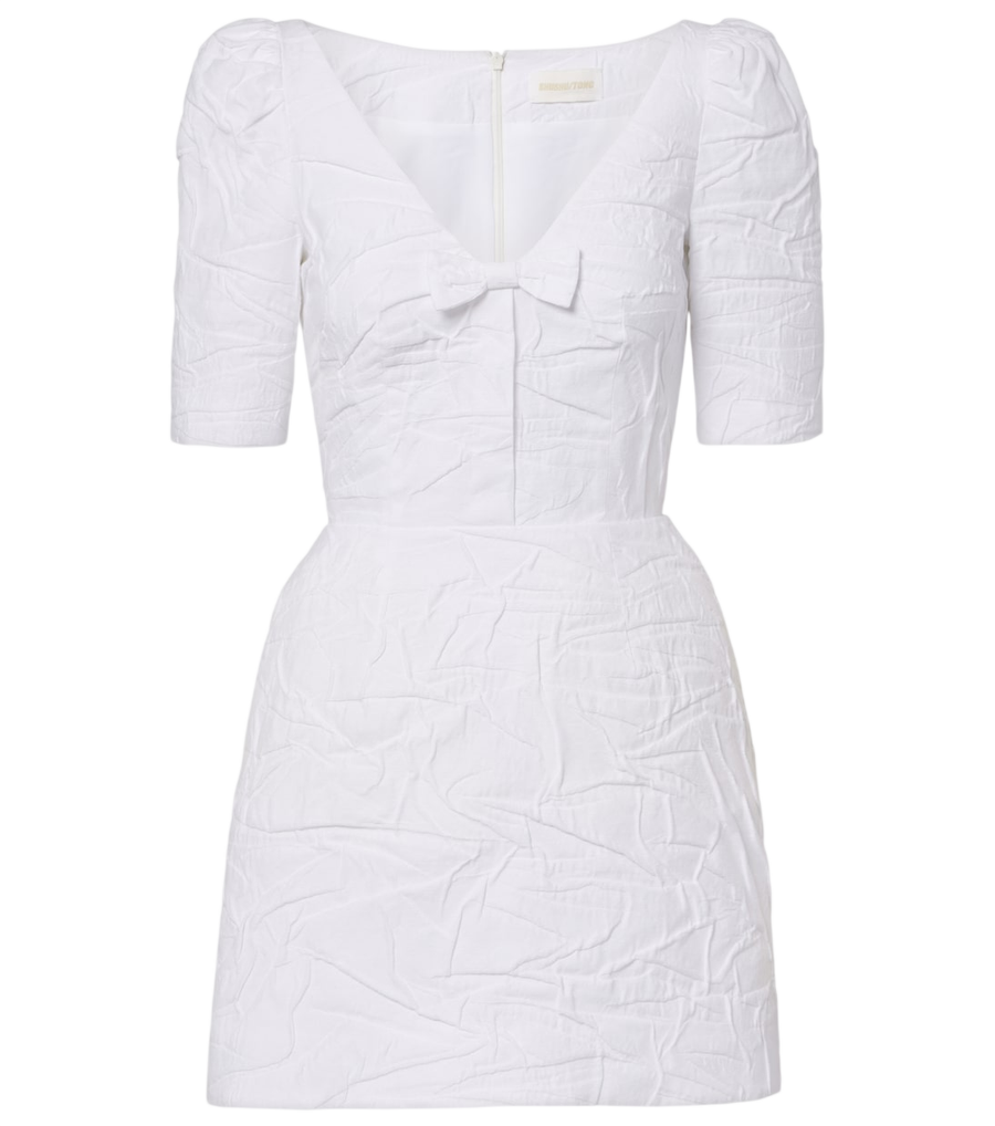 Shushu/Tong Bow-detail cotton-blend minidress