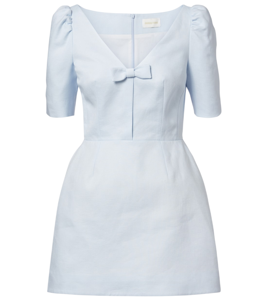 Shushu/Tong Bow-detail linen minidress