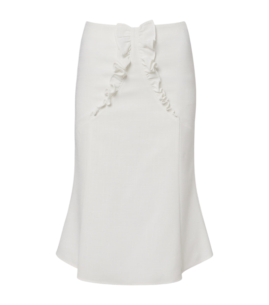 Shushu/Tong Bow-detail ruffled midi skirt