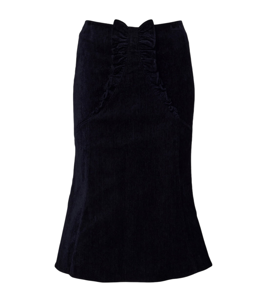 Shushu/Tong Saia midi de veludo com babados e detalhe de laço