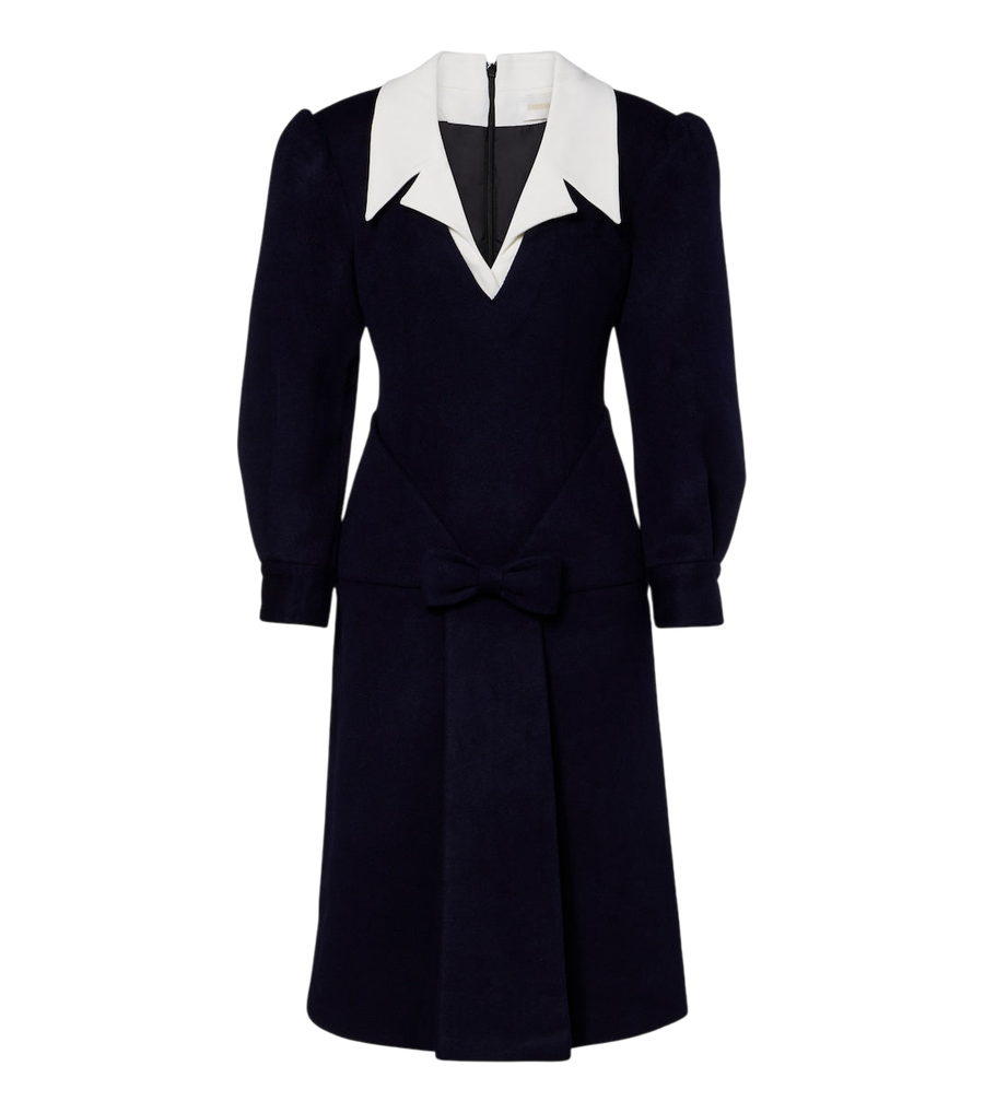 Vestido midi de lana con detalle de lazo de Shushu/Tong
