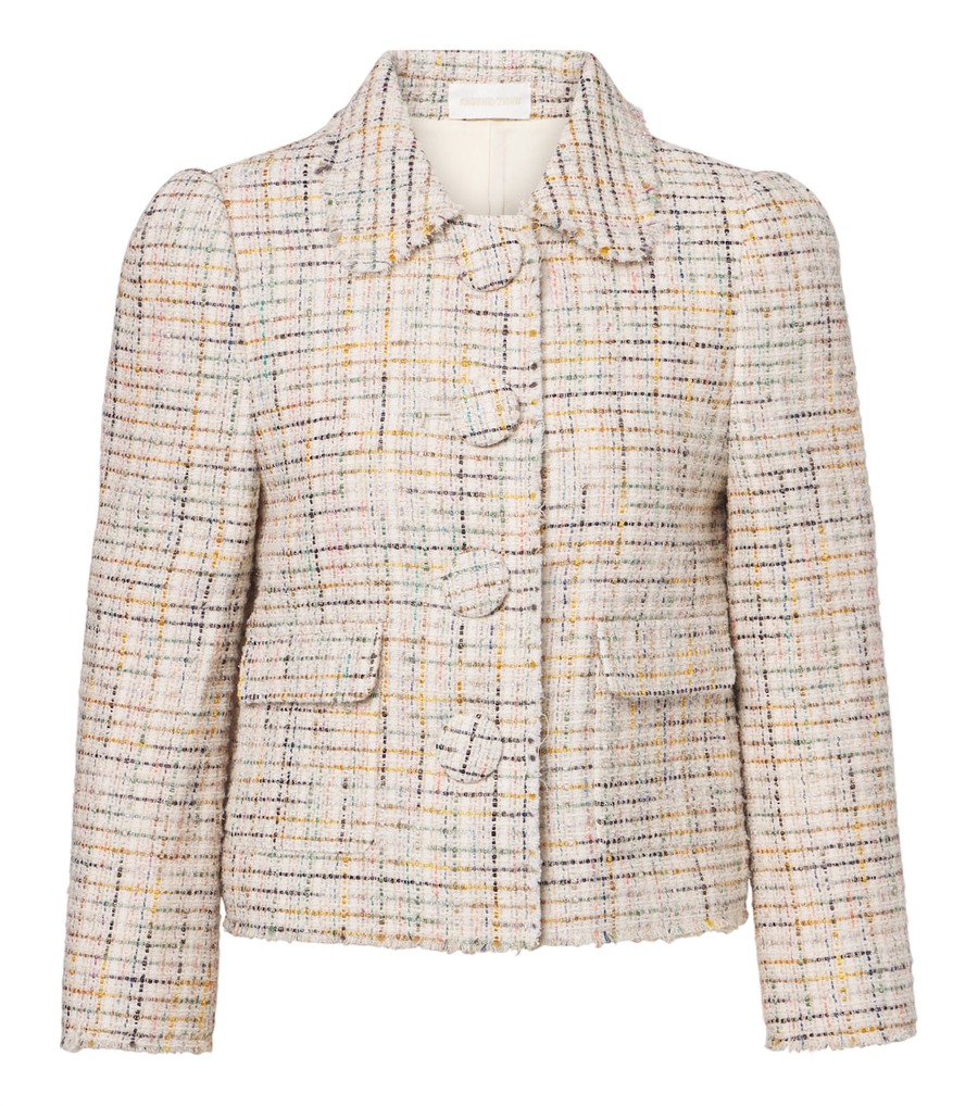Shushu/Tong Checked cotton-blend cropped jacket
