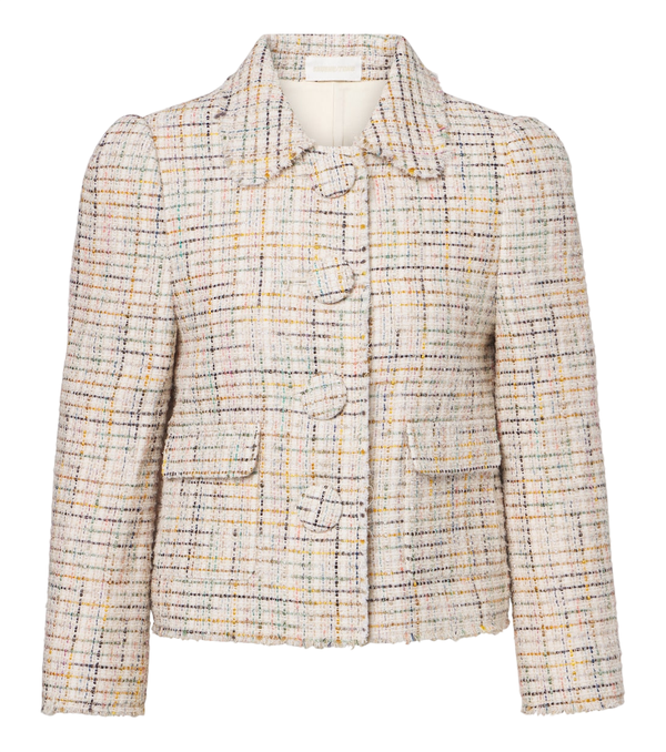 Shushu/Tong Checked cotton-blend cropped jacket