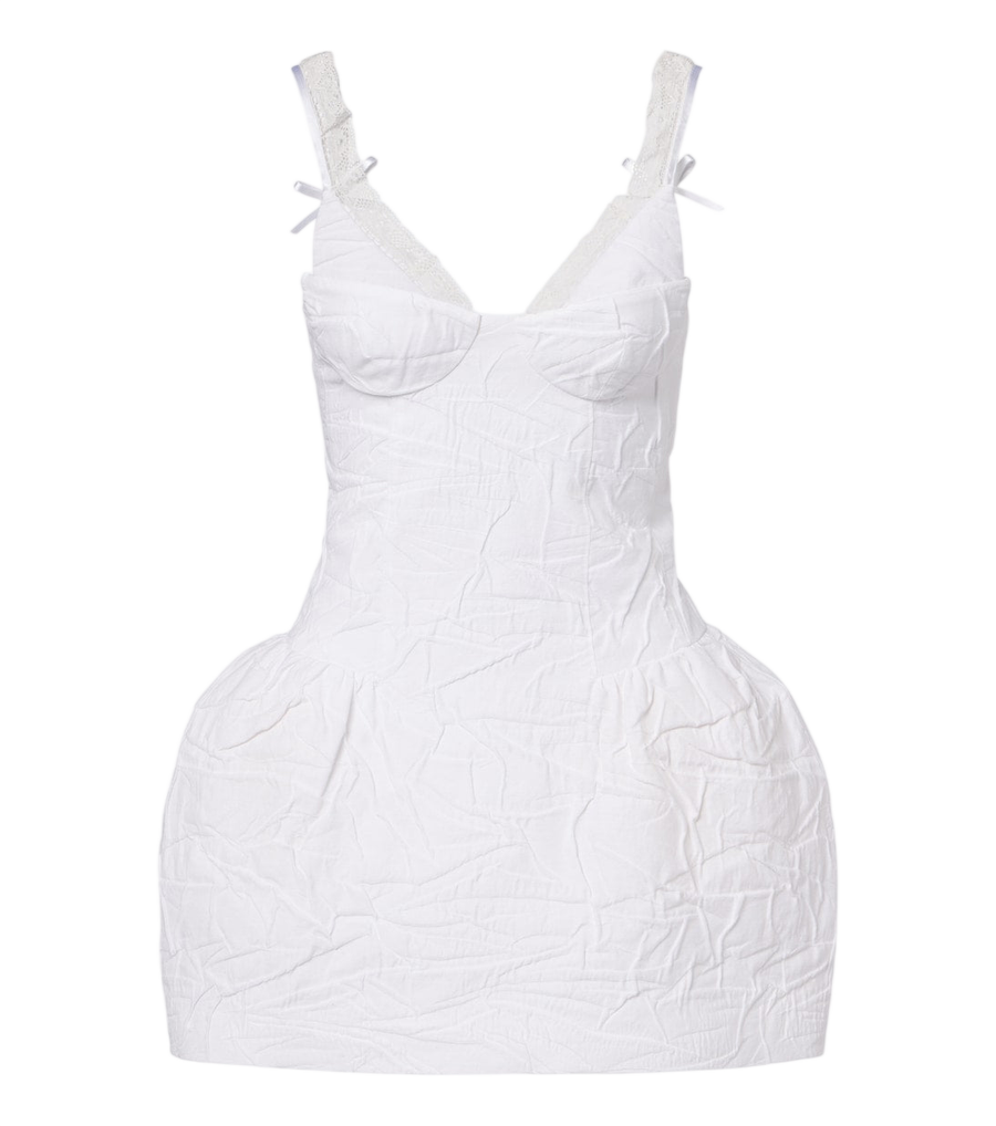 Mini-robe froissée en mélange de coton Shushu/Tong