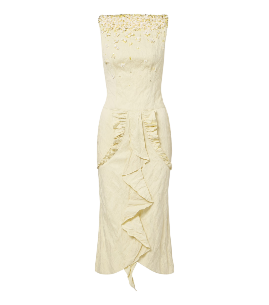 Shushu/Tong Embellished cotton-blend cocktail dress